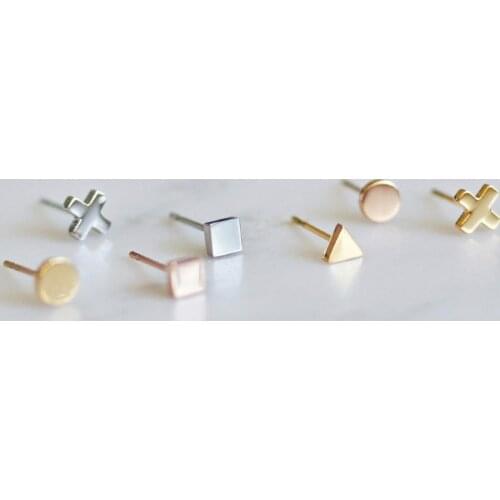 Fashion Small Earrings 316L Stainless Steel Rose Gold Silver Color Earrings for Women Tiny Cute Party Engagement Jewelry Gift