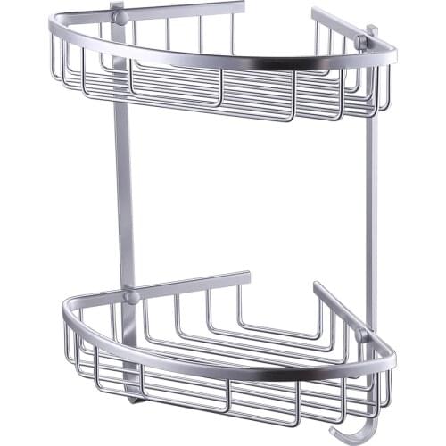Bathroom Wall Shelf Single Dual Layers Corner Soap Shampoo Basket Aluminum Shelves Shower Caddy etagere mural banheiro douche