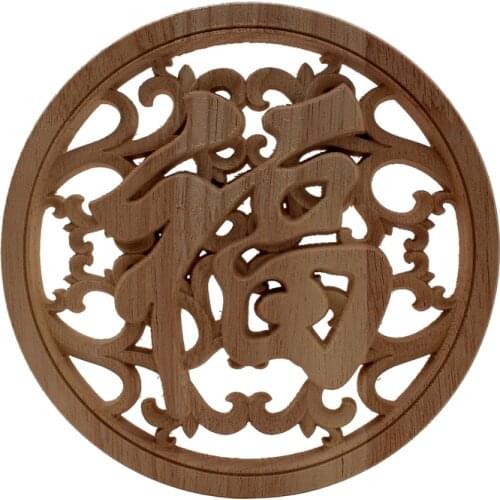 Chian New Arrival Wood Carved Corner Onlay Applique Unpainted Furniture Decorative Figurines Wooden Letters Miniature Decoration