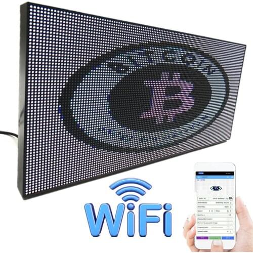 39CM P3 RGB Wifi 5V Led Display Panel Scrolling Message Board Matrix SHOP Open Sign for Room bar cafe Desktop Wall Decor Gift