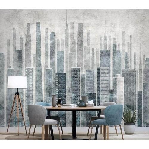 Custom large mural wallpaper 3D Nordic urban architecture modern minimalist bedroom living room background wall painting