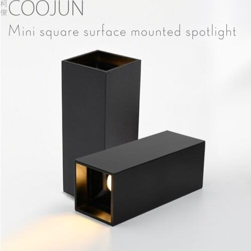 COOJUN LED surface mounted downlight without opening hole ceiling single head living room ceiling COB 3W bedroom mini spotlight