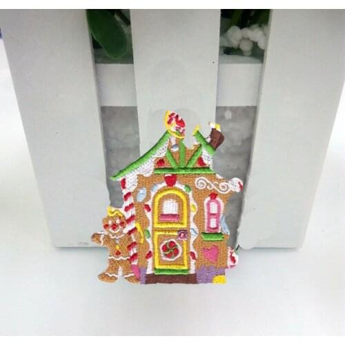 Christmas Appliques Xmas Snow House Patch Bordados Parches Iron On Patches For Clothing Jeans Jacket Embroidered Stickers