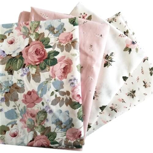 50*160CM Pastoral Style Printed Floral Fabric Floral Twill Lining Cotton Fabric Handmade Craft DIY Clothes