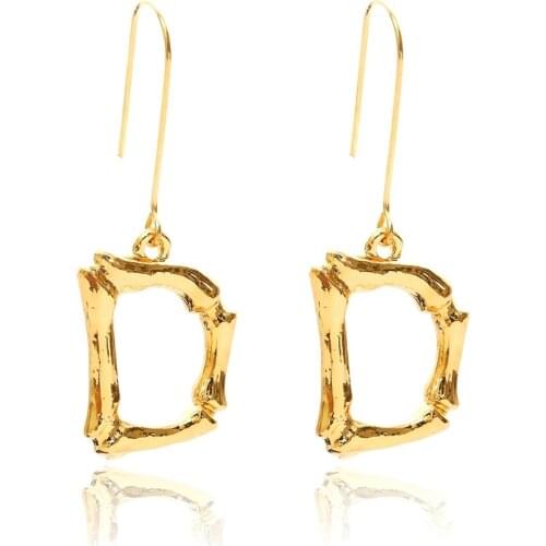 Baroque fashion 26 letter drop earrings bohemian statement jewelry female best gift letter pendant earrings for women Korean new