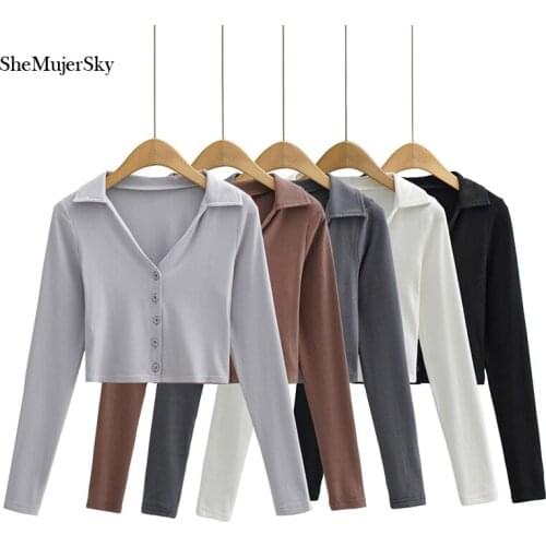 SHEMUJERSKY Gray Blouses