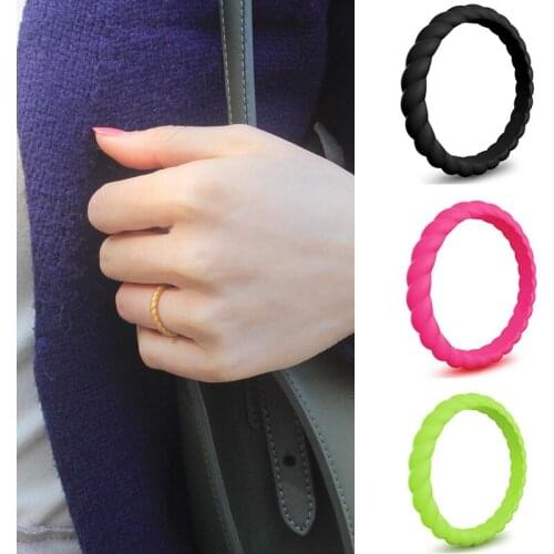 3mm Silicone Wedding Rings Braided Rubber Wedding Bands Stackable Ring New Fashion Hot Elegant Lightweight for Women Men