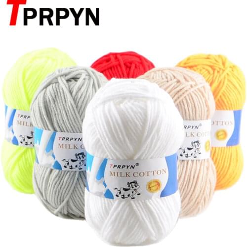 TPRPYN 50g/pc 95M Milk Cotton Yarn Baby yarn for Knitting Hand Knitted Blanket Sweater Scarf Doll Crochet Yarn wool thread line