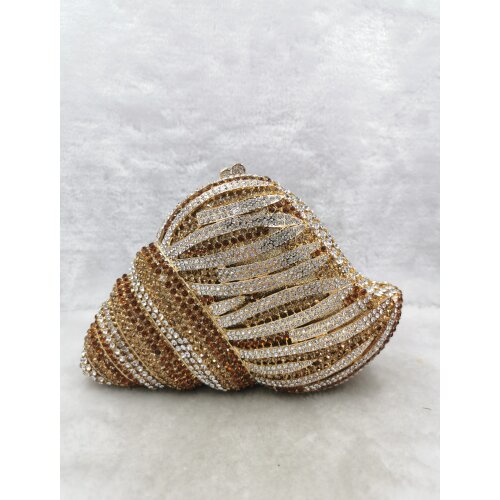 Xiyuan Conch shape Elegant Women Evening Clutch Bags Wedding Bridal Diamond Purses Handbags Party Dinner Clutch Purse Bag Wallet