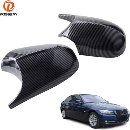 1Pair Car Rearview Mirror Caps Carbon Fiber Rear View Cover Car Styling for BMW E90 E91 2008 2009 2010 2011 LCI Facelifted Model