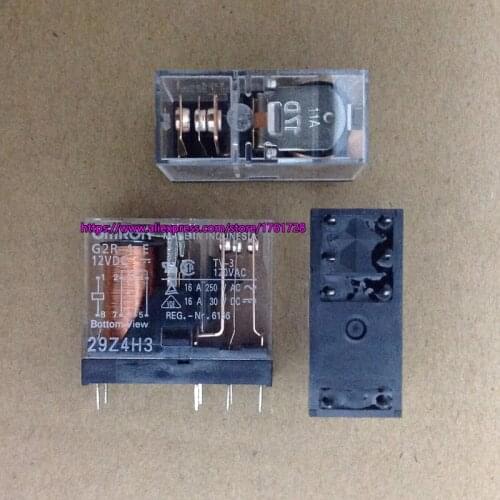 10pcs/lot, Brand new and original 12V 24V relay G2R-1-E 12VDC 24VDC 16A 8pins