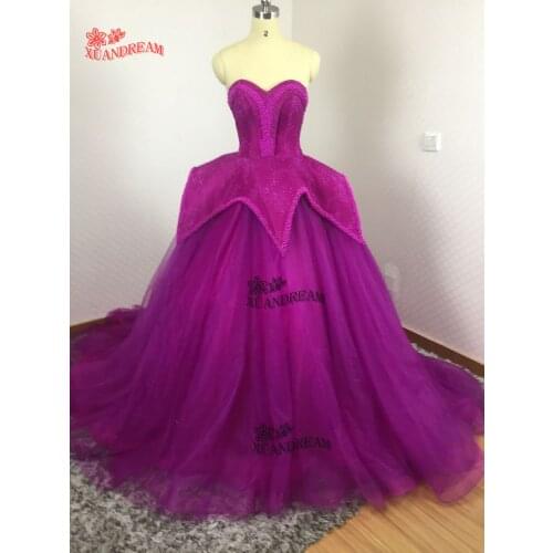 100% real made heavy beads elegant popular prom gown for party vestidos curtos de baile puffy ball gowns long prom dresses XD306