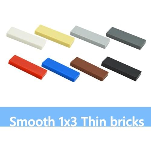 100pcs DIY Building Blocks 63864 Figure Bricks Smooth 1x3 Colorful Educational DIY Ceramic Flat Tile Creative Toys For Children