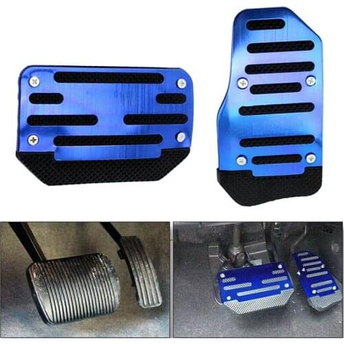 2Pcs Aluminum Alloy Car Manual Series Automatic Brake Accelerator Non-slip Foot Rest Pedal Pad Cover Car Accessories