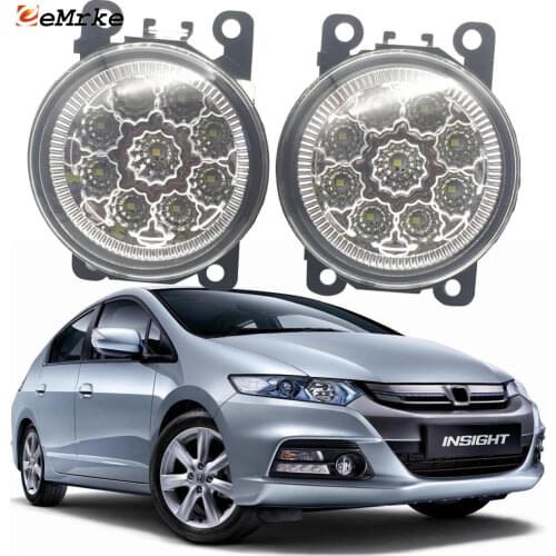 2PCS Car Styling 9-Pieces LED Fog Light Lamp for Honda Insight ZE2 Facelift 2012 2013 2014 H11 12V Halogen Fog Lights DRL