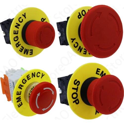 22mm red mushroom head emergency stop button switch XB2 LAY37 NO/NC alarm button switch
