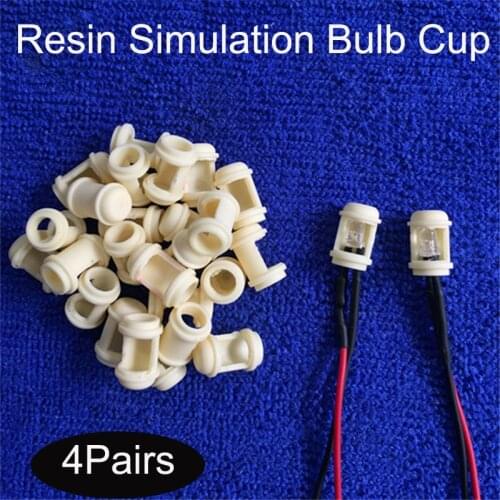 4pair Resin Simulation LED Bulb Cup Light Cups Lamp Holder Assembled Material for RC Model Boat/Ship/Marine DIY Toys Spare Parts