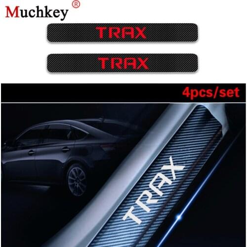 4Pcs Car Door Sill Scuff Plate For Chevrolet TRAX Carbon Fiber Sticke Door Threshold Plate Guard Car-styling Accessories