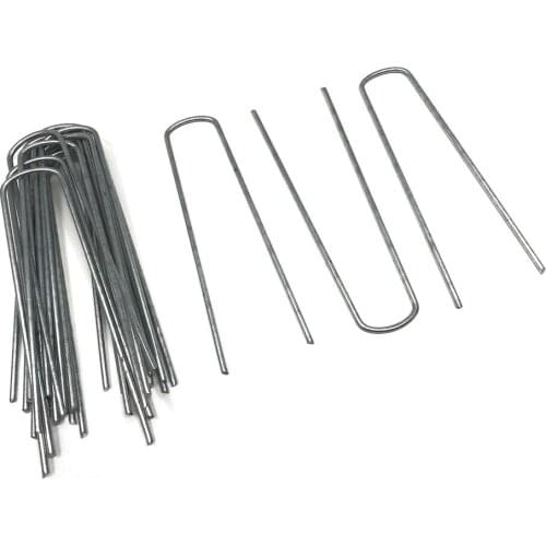 50 Pcs U Tent Pegs Ground Staple Gazebo Camping Tarpaulin Hooks Galvanised Metal Outdoor Garden Tools Supplies