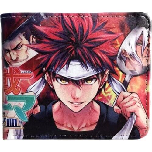 Anime Shokugeki No Soma Yukihira Soma Wallet Young Men and Women Short Wallets Fashion PU Purse Cosplay Gift