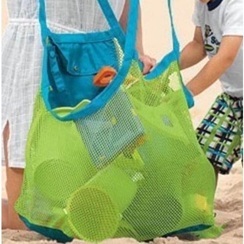 Anti Sand Beach Towel Bag Mesh Storage Case Handy Carry Child Kid Toy Place