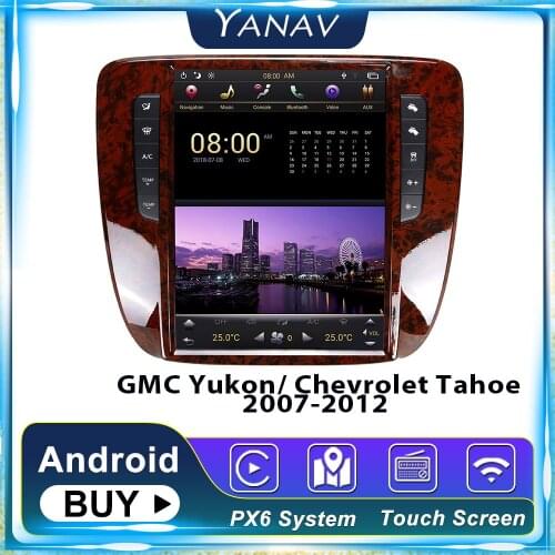Car Radio Android Auto Audio Video Multimedia for GMC Yukon/ Chevrolet Tahoe 2007-2012 Vertical Screen Stereo Receiver Player