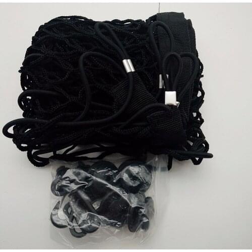 Auto Care 100x100cm universal car Trunk luggage storage nylon charging organizer elastic mesh with 4 plastic hooks