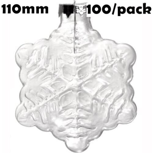 Free Shipping DIY Paintable Christmas Xmas Decoration Ornament/Ball 110mm Glass Snowflake, 100/Pack