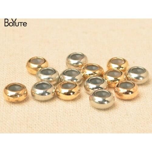 BoYuTe (50 Pieces/Lot) 8*4MM Metal Brass Inner Silicone Beads Diy Position Beads Jewelry Making