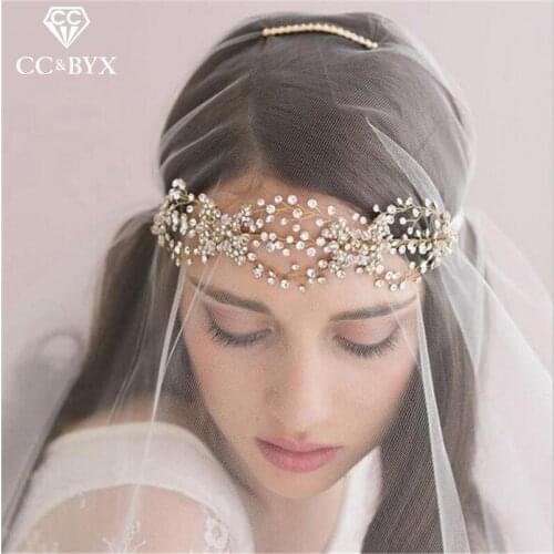 CC Jewelry Bridal Long Veil For Femal High Quality Crystal Beads Headband Soft Wedding Hair Accessories Hairwear Fine Gift V010