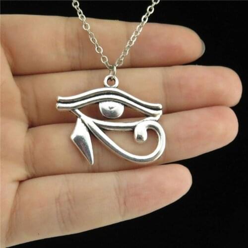 GLOWCAT Q16A78 Alloy Women Girls Horus Ra Amulet Egyptian Eye Pendant Chain Necklaces Jewelry Supplies