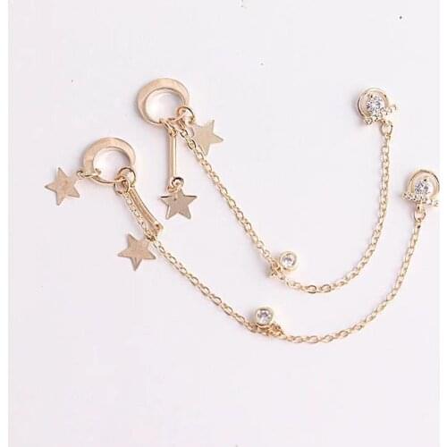 5pcs/lot TN4959 Zircon Star Chain Pendant Nail Art nail crystals Rhinestones nails accessories nail decorations 3d Nail charms