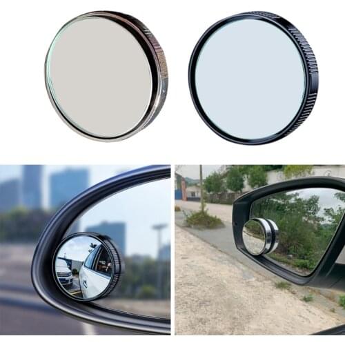D7YA 1 Pair Car Round Blind Spot Mirror Nano Suction Cup Blind Spot Mirror Rear View Auxiliary 360-degree Wide-angle Lens