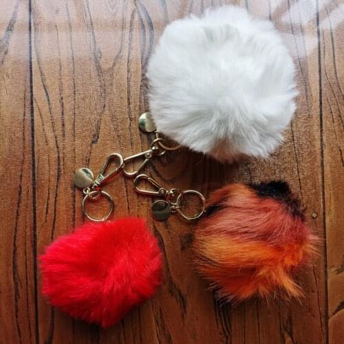 Designer brand plush ball with golden keychains fluffy soft plush balls keyring furballs bag pendant decoration poms pompones