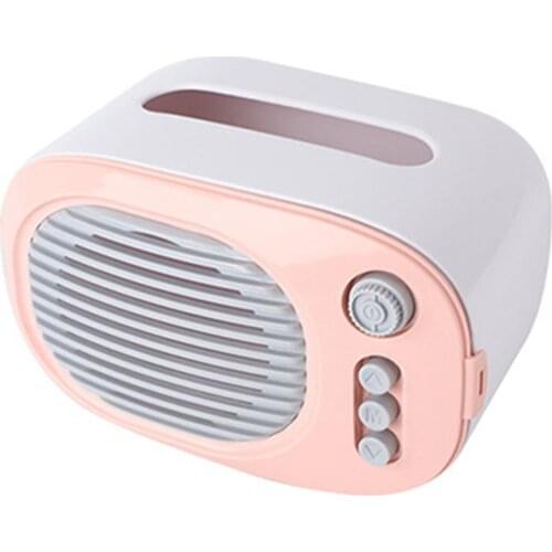 Home Creative Mini Retro Radio Shape Tissue Storage Box Container Desktop Decor