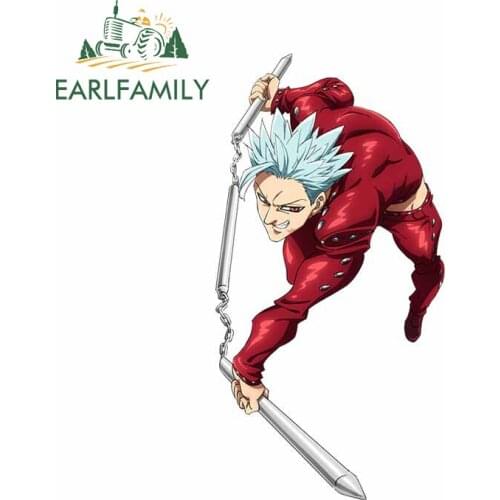 EARLFAMILY 13cm x 6.8cm For Seven Deadly Sins Car Stickers Fashion Decal Graffiti Waterproof Motorcycle Occlusion Scratch