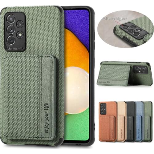 For Coque Samsung A52 5G 2021 Flip Case Leather Vegan Card Slot RFID Blocking Back Panel for Samsung Galaxy A 52 SM-A526 A525 4G