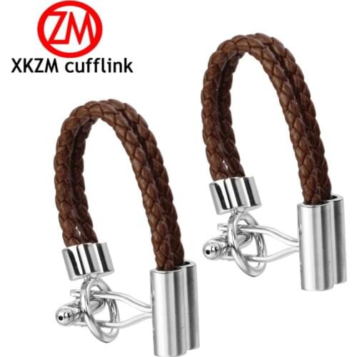 Formal Brown rope Cufflink for Mens Suits Buttons Geometric Wedding Cufflink French Grooms Shirt Brand Cuff Links