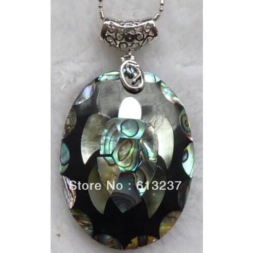 HOT!hot free Shipping new 2014 Fashion Style diy beautiful ! MOP INLAID ABALONE SHELL PENDANT OVAL BEAD 1PC MY4755