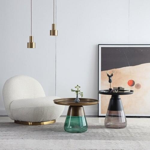 Classic Design Sebastian Herkner Round Glass Tea Side Table luxury Home coffee table tea table