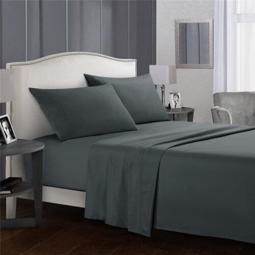 16 Colors 4pcs Bed Sheet Set Includes Flat Sheet Fitted Sheet Pillowcases Polyester Fabric