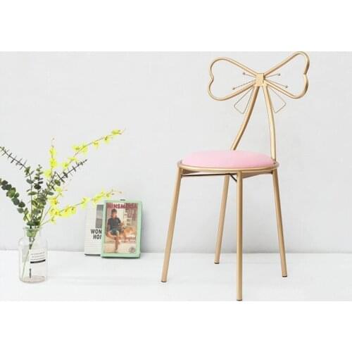 Nordic creative simple leisure armchair iron gold restaurant net red chair single princess dressing butterfly chair