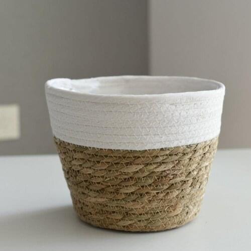 HOT SALES!!! Handmade Straw Flower Pot Flowerpot Succulent Plant Container Storage Basket