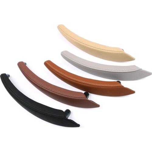 LHD RHD Upgraded Interior Car Inner Door Leather Pull Handle Bracket and Outer Skin Trim Cover For BMW E70 E71 X5 X6 2007-2013