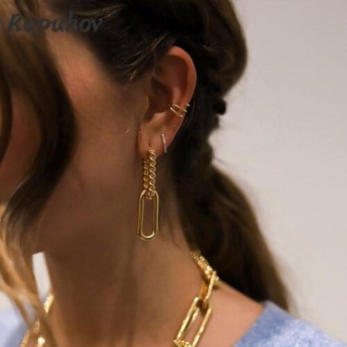 Ropuhov 2021 Jewery Trendy Korean Earrings Fashion Simple Earrings Geometric Double Ring Earrings Female