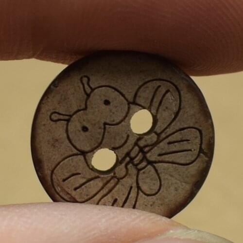 100PCS 15MM Natural Coconut Buttons Diy Sewing Garment Accessories Wooden Flatback Button for Scrapbooking Decoration