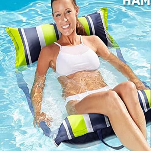 New Color Printing Foldable Water Hammock Float Lounger Floating Bed Backrest Floating Drainage Floating Chair Inflatable Toys