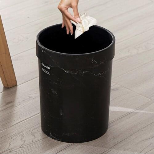 Office Garbage Bucket Without Lid European Style Dustbin Marble Pattern Trash Cans Bedroom Trash Can Living Room Waste Bin Hot