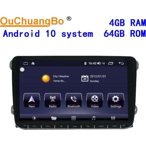 Ouchuangbo android 10 audio player radio for 9 inch golf 6 with 2.5D IPS screen stereo 4GB RAM 64GB ROM