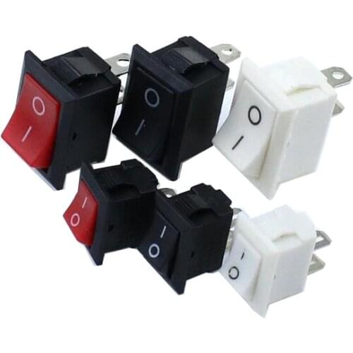 Rocker Switch 10x15mm /15x21mm SPST 2Pin KCD11 KCD1 Snap-in On/Off 10MM*15MM Black Red and White